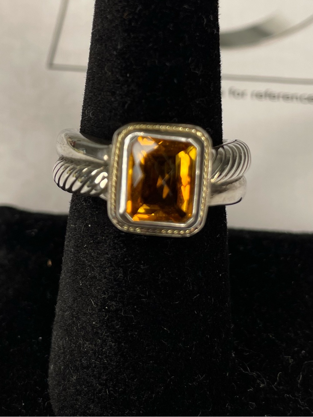 Effy Citrine 925/18K Women’s Ring Size 7.5